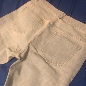 Jeans - Above knee cutouts and rings light was denim Jeans - Above knee cutouts and rings light was denim
